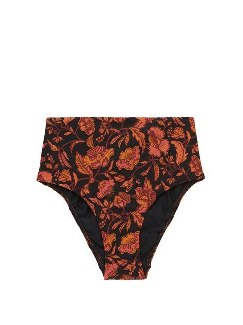 Matchesfashion.com Matteau - The High Waist Floral-print Bikini Briefs - Womens - Pink Print