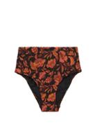 Matchesfashion.com Matteau - The High Waist Floral-print Bikini Briefs - Womens - Pink Print