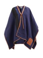 Loewe - Striped Linen And Cotton-blend Cape - Womens - Navy