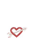 Matchesfashion.com Art School - Heart & Arrow Crystal-embellished Brooch - Womens - Red