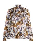 Erdem Inessa Neck-tie Floral-print Silk Blouse