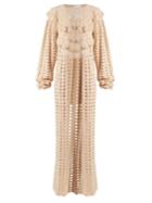 Ryan Roche Open-front Cashmere Crochet-knit Long Cardigan