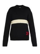 Matchesfashion.com Calvin Klein 205w39nyc - Logo Embroidered Wool Sweater - Mens - Black