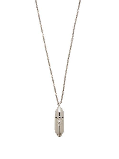 Matchesfashion.com Tom Wood - Bullet Diamond Embellished Silver Necklace - Mens - Silver