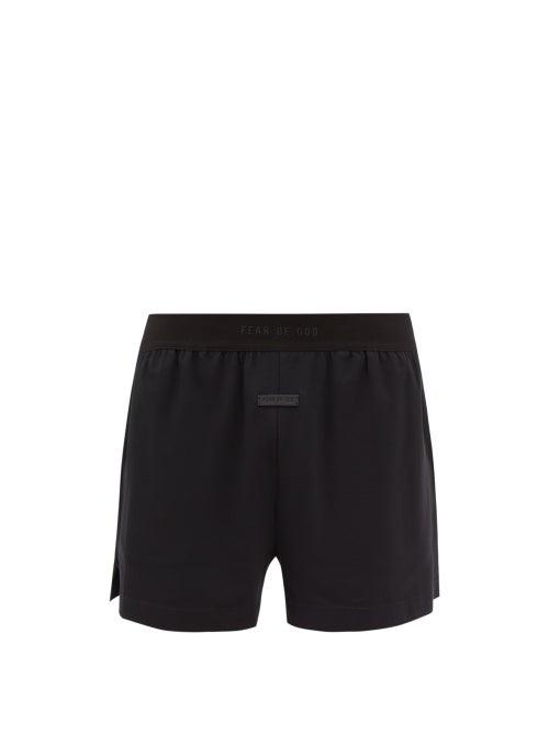 Fear Of God - Logo-patch Cotton-blend Jersey Shorts - Mens - Black