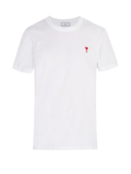 Matchesfashion.com Ami - Ami De Coeur Embroidered Cotton T Shirt - Mens - White