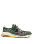 Matchesfashion.com Gucci - Ultrapace Croc Effect Leather And Suede Trainers - Mens - Green