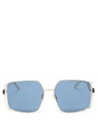 Ladies Accessories Dior - Archidior Square Metal Sunglasses - Womens - Blue Gold