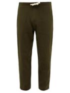 Maran - Drawstring Linen Trousers - Mens - Khaki