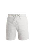 Matchesfashion.com Frescobol Carioca - Drawstring Waist Linen Blend Shorts - Mens - Grey