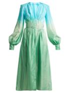 Attico Silk-habotai Balloon-sleeved Shirtdress