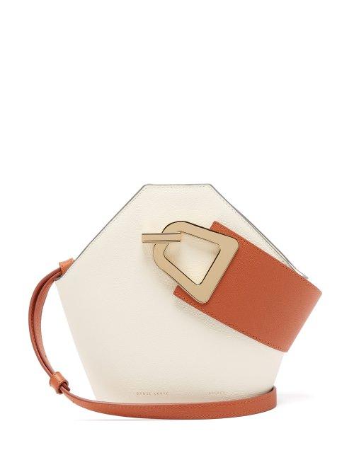 Matchesfashion.com Danse Lente - Mini Johnny Bi Colour Leather Shoulder Bag - Womens - Tan White
