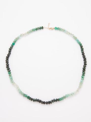 Jia Jia - Arizona Emerald & 14kt Gold Necklace - Womens - Green Multi