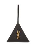 Saint Laurent Pyramid Logo-embellished Leather Clutch