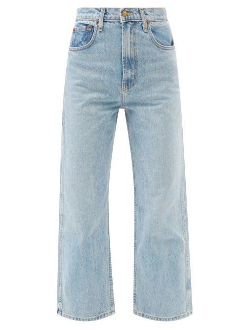 B Sides - Plein High-rise Straight-leg Jeans - Womens - Blue