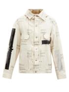 Mens Rtw Takahiromiyashita Thesoloist. - Back-slit Printed Canvas Hooded Jacket - Mens - Cream Multi