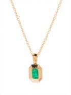 Azlee - Petit Staircase Emerald & 18kt Gold Necklace - Womens - Green Gold