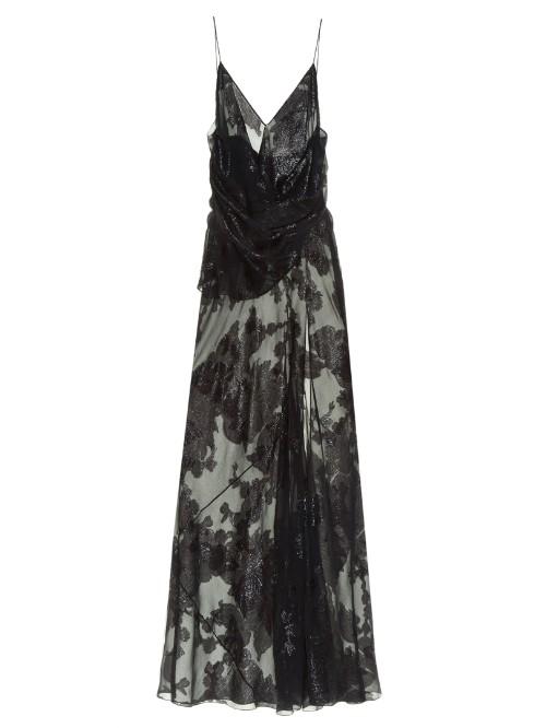 Saint Laurent Floral Fil Coup Gown