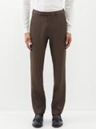 Zegna - Trofeo Tailored Wool-blend Trousers - Mens - Brown