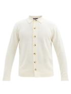 Matchesfashion.com Thom Sweeney - Point-collar Merino Wool-blend Cardigan - Mens - Cream