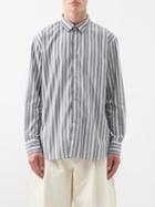 Studio Nicholson - Striped Cotton-poplin Shirt - Mens - Grey Multi