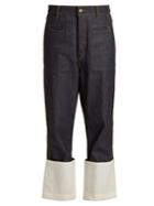 Loewe High-rise Contrast-cuff Jeans