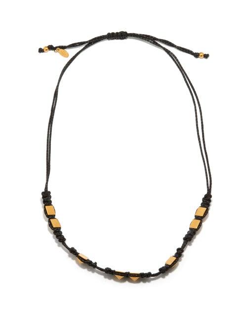 Matchesfashion.com Valentino Garavani - Rockstud Woven Necklace - Womens - Black