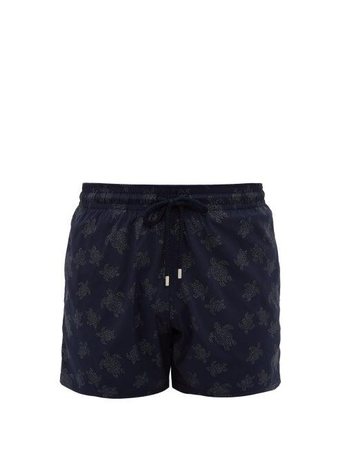 Matchesfashion.com Vilebrequin - Iridescent Turtle Print Swim Shorts - Mens - Dark Navy