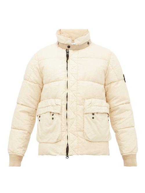 Matchesfashion.com Stone Island - Garment Dyed Linen Puffer Jacket - Mens - White