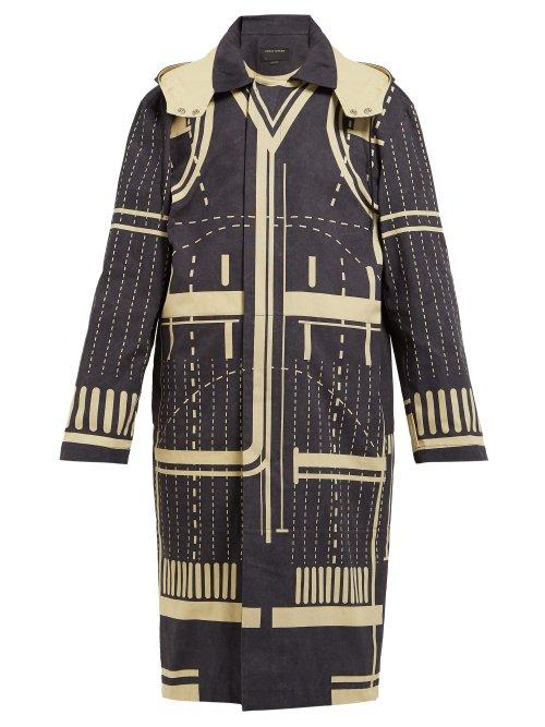 Matchesfashion.com Craig Green - Graphic Print Cotton Parka Jacket - Womens - Black Multi