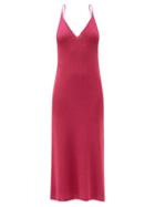 Dodo Bar Or - Litay Lam-jersey Midi Dress - Womens - Pink