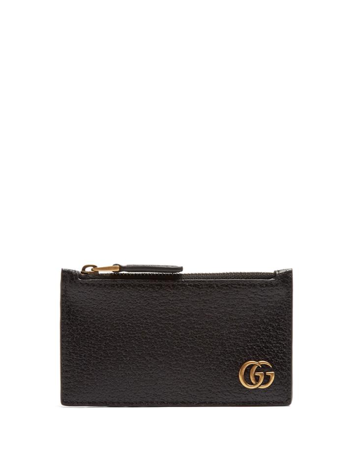 Gucci Gg Marmont Grained-leather Cardholder