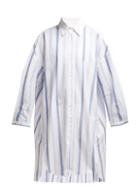 Matchesfashion.com Love Binetti - Fernando Striped Cotton Shirt Dress - Womens - Blue Stripe