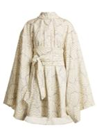 A.w.a.k.e. Wide Kimono-sleeve Abstract-print Dress