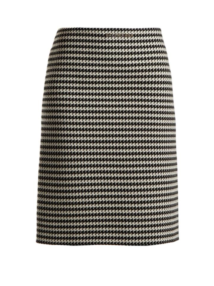 Balenciaga Checked Wool-blend Pencil Skirt