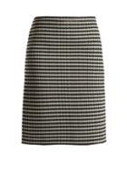 Balenciaga Checked Wool-blend Pencil Skirt