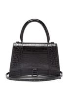 Matchesfashion.com Balenciaga - Hourglass Medium Crocodile-effect Leather Bag - Womens - Black