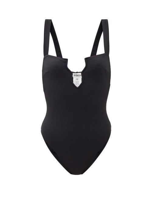 Ladies Beachwear Fisch - Rajalin Zigzag-cutout Swimsuit - Womens - Black