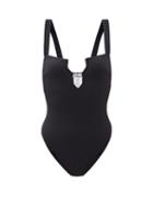 Ladies Beachwear Fisch - Rajalin Zigzag-cutout Swimsuit - Womens - Black