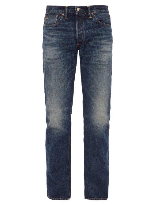 Matchesfashion.com Rrl - Straight Leg Washed Denim Jeans - Mens - Blue
