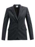 Matchesfashion.com Pallas X Claire Thomson-jonville - Fidji Single Breasted Chalk Striped Wool Jacket - Womens - Grey Multi