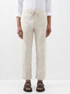 Frescobol Carioca - Oscar Drawstring-waist Linen-blend Trousers - Mens - Sand