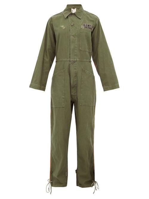 Matchesfashion.com Myar - Usp7a American Army Cotton Jumpsuit - Womens - Green