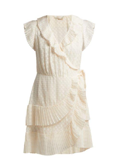 Matchesfashion.com Zimmermann - Pliss Trim Wrap Mini Dress - Womens - Cream