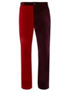 Matchesfashion.com Aries - Bi Colour Velvet Chino Trousers - Mens - Red Multi