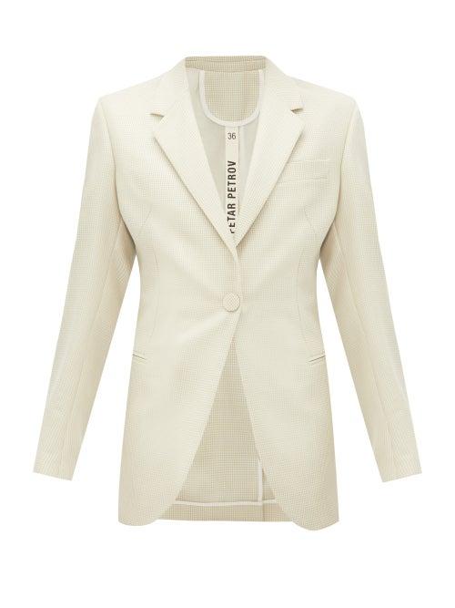 Matchesfashion.com Petar Petrov - Jaffa Single-breasted Wool-blend Jacket - Womens - Ivory