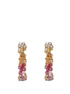 Matchesfashion.com Ana Khouri - 18kt Gold And Sapphire Earrings - Womens - Multi