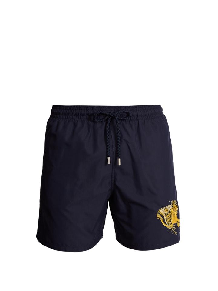 Vilebrequin Motu Prehistoric Fish-embroidered Swim Shorts