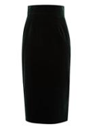 Matchesfashion.com Goat - Illinois High Rise Velvet Pencil Skirt - Womens - Dark Green