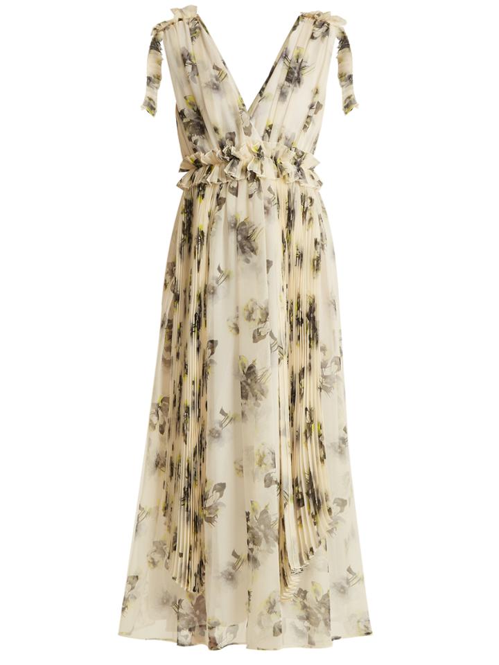 Msgm Floral-print Silk-chiffon Dress